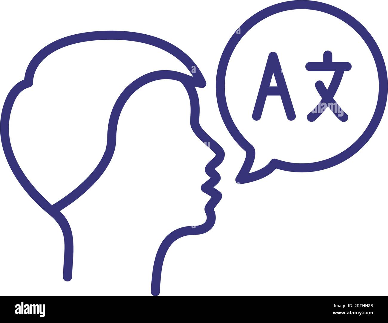 Interpreter line icon Stock Vector
