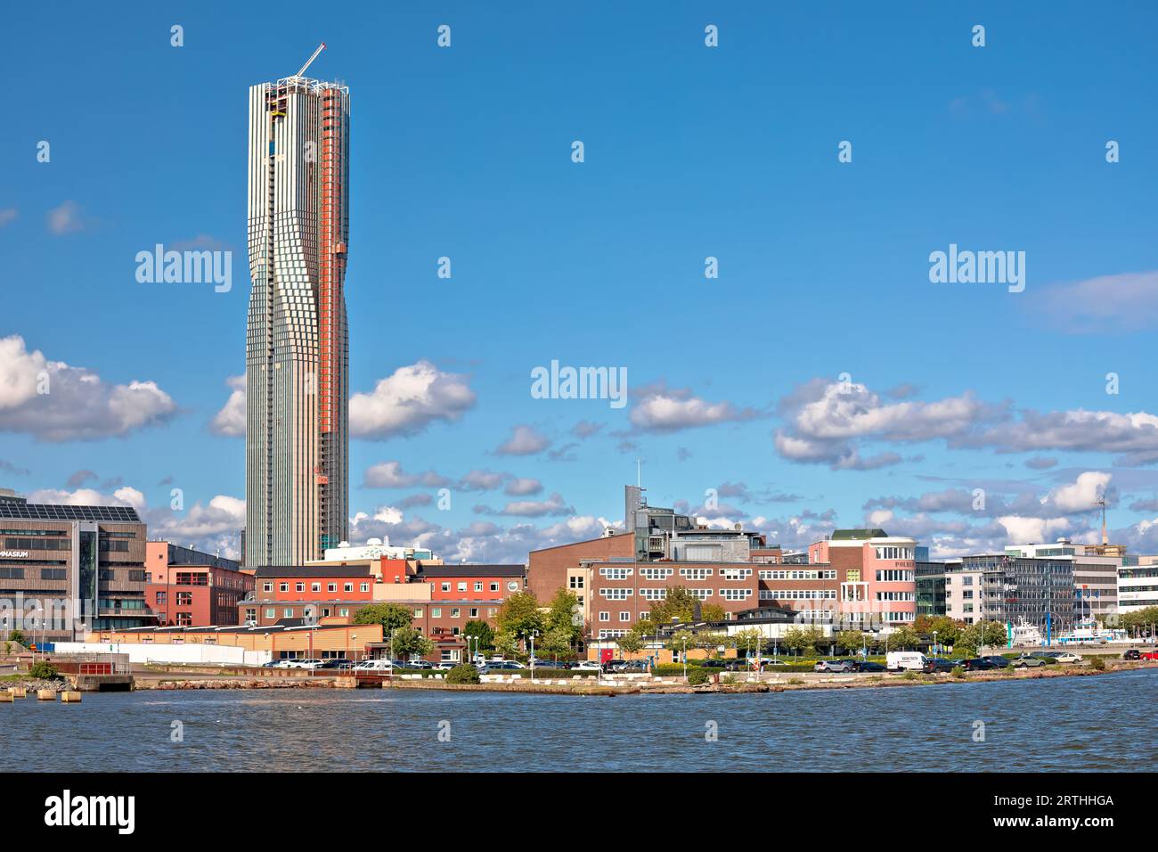 View of Gothenburg coastline and construction site of largest ...