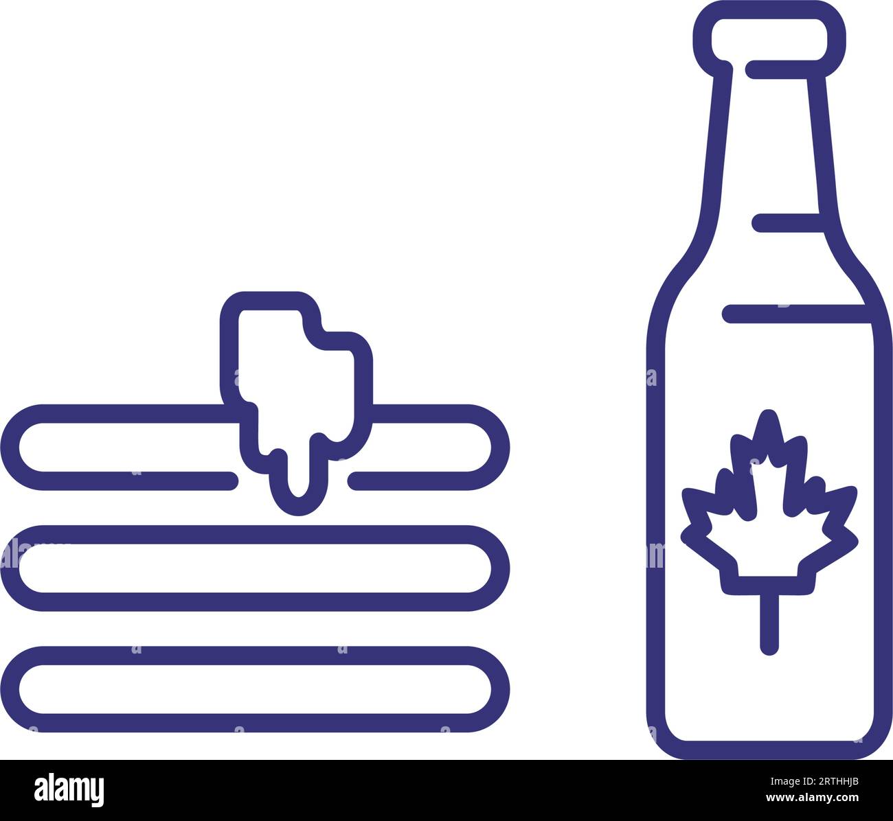 Pancakes with maple syrup line icon Stock Vector