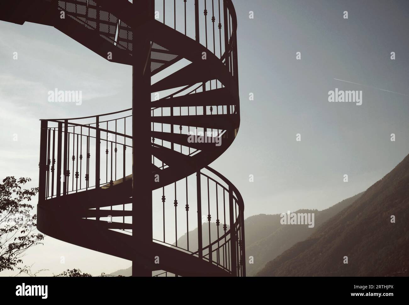 Winding outdoor stairway hi-res stock photography and images