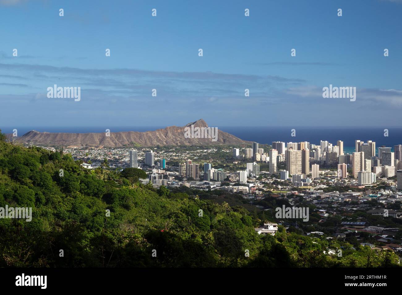 View of Diamond Head Crater near Honolulu on Oahu, Hawaii, USA Stock ...