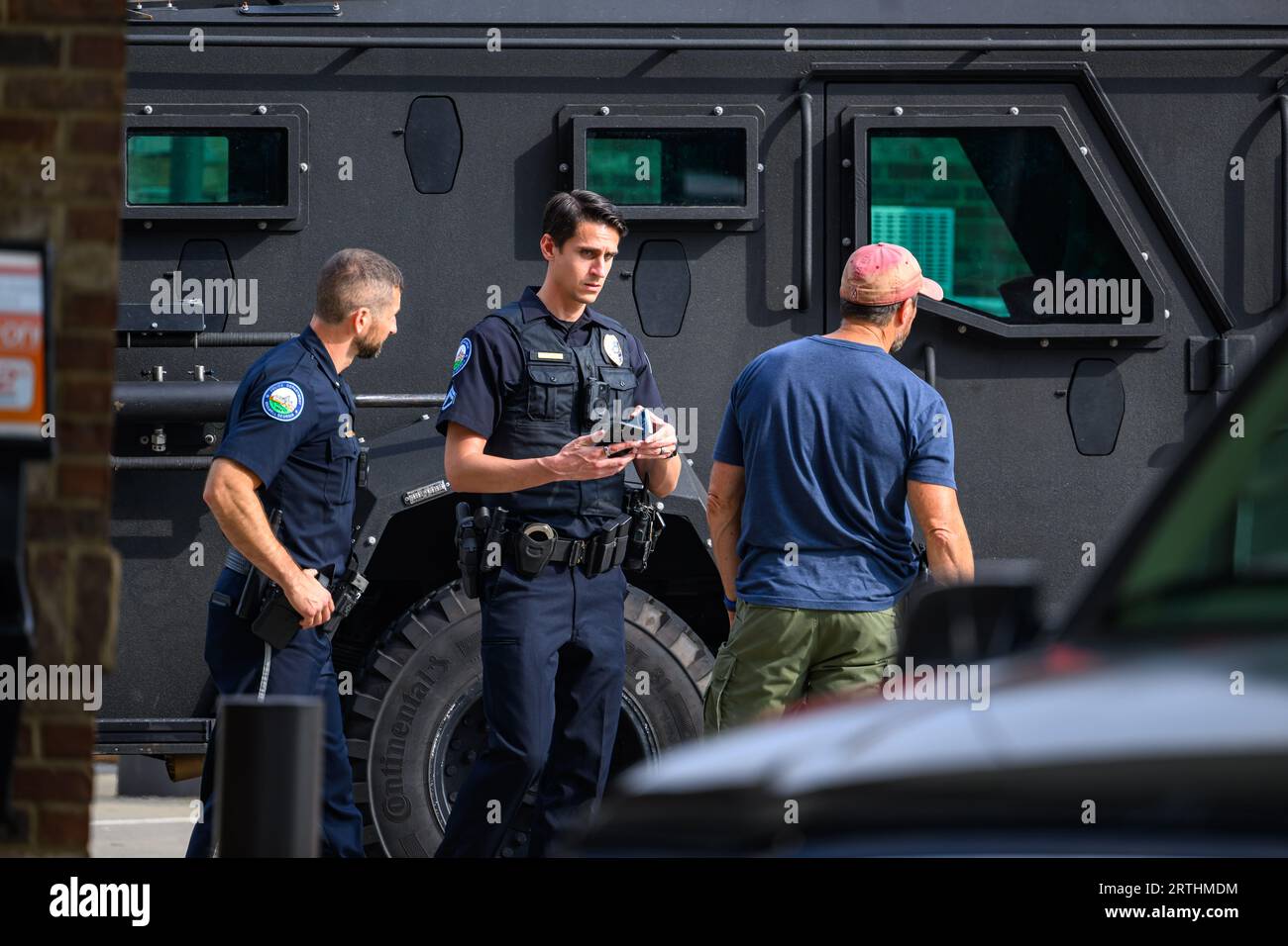 Roswell, USA. 13th Sep, 2023. Latenight incident unfolds at