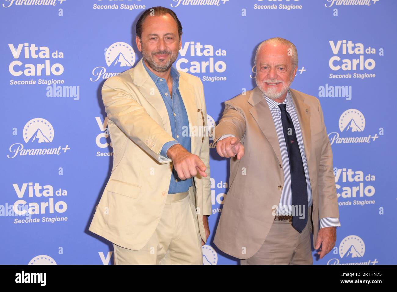 Luigi De Laurentiis (l), and Aurelio De Laurentiis (r) attend at the