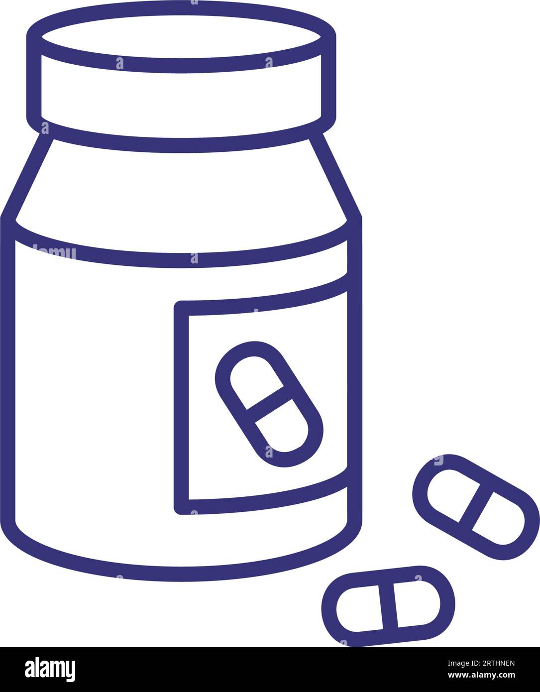 Pill bottle line icon Stock Vector Image &amp; Art - Alamy