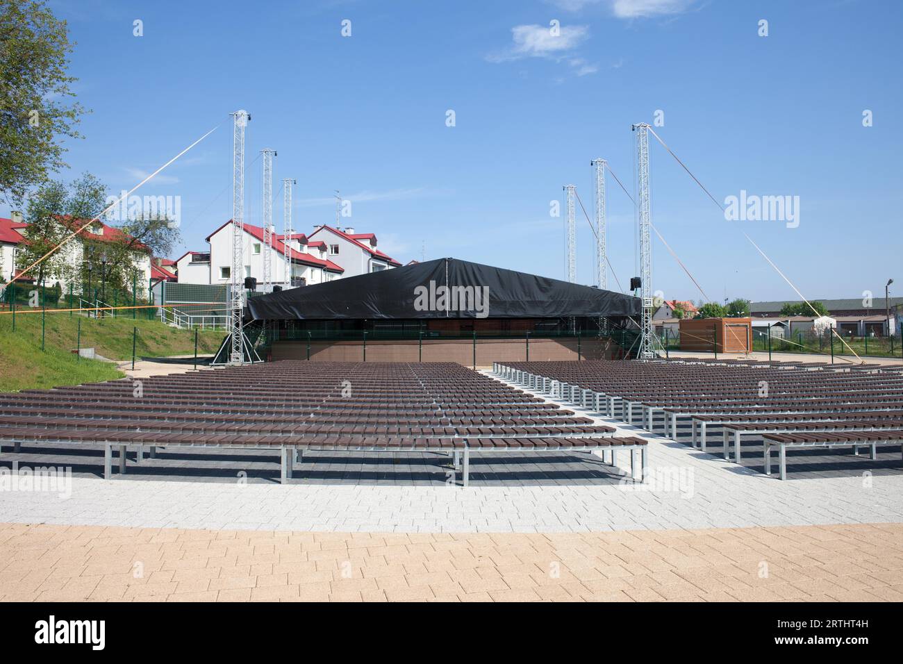 Resort town of Wladyslawowo in Poland, summer open-air concert municipal amphitheatre Stock Photo