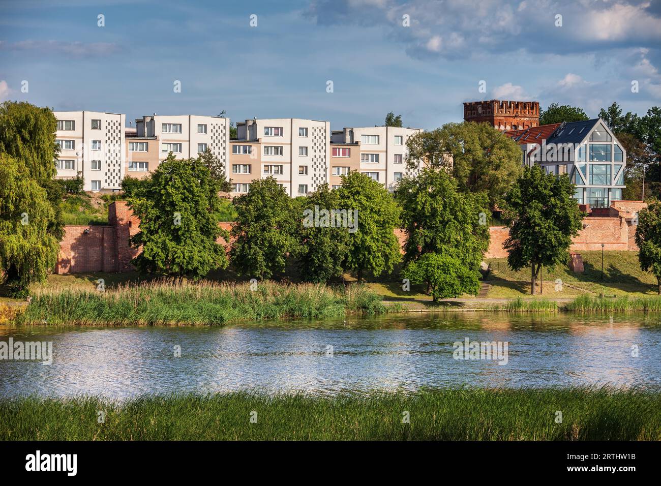 Malbork town in northern Poland, apartment buildings, block of flats by