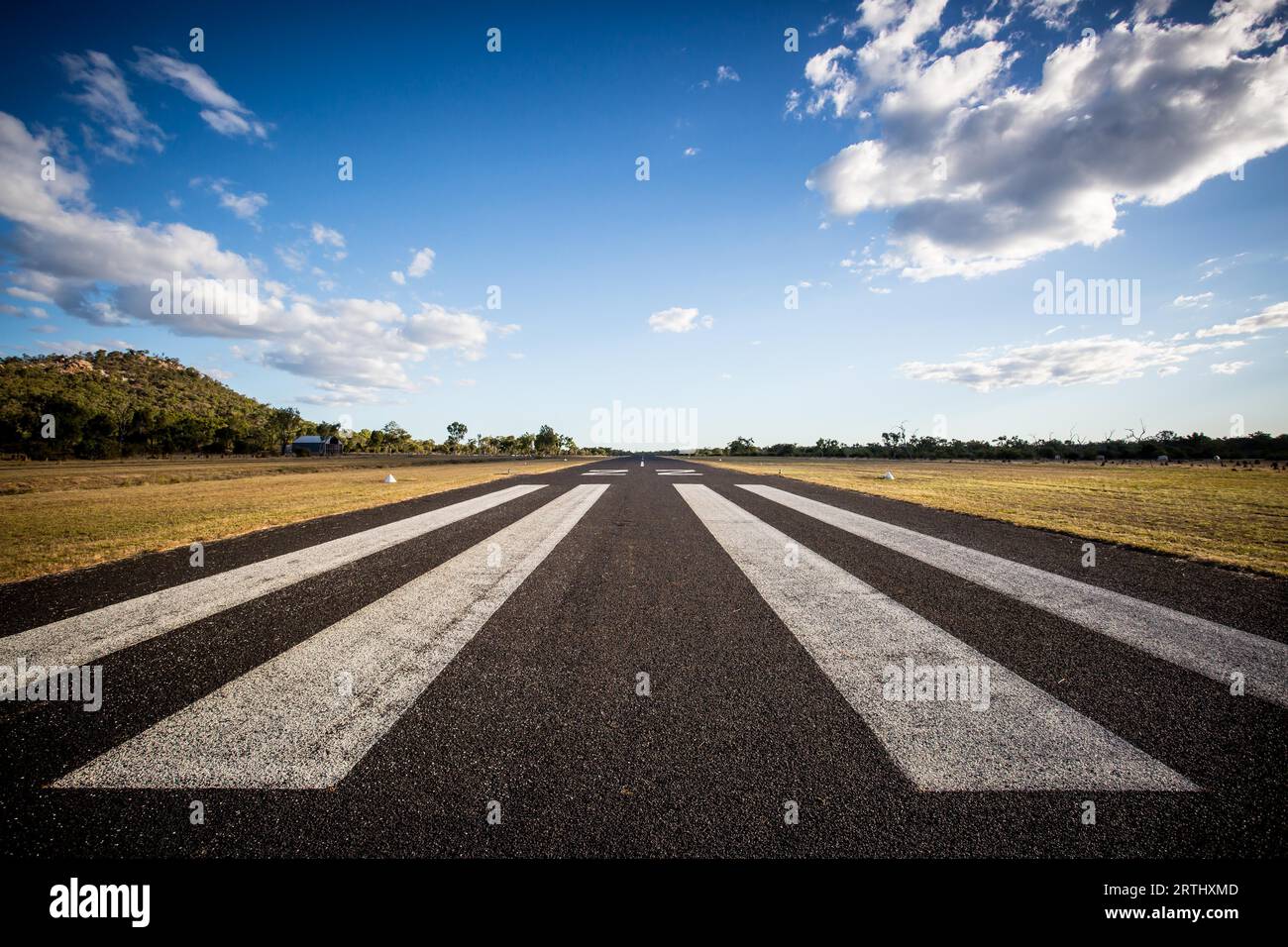 The rural Mount Surprise Airport runway in Queensland, Australia Stock Photo