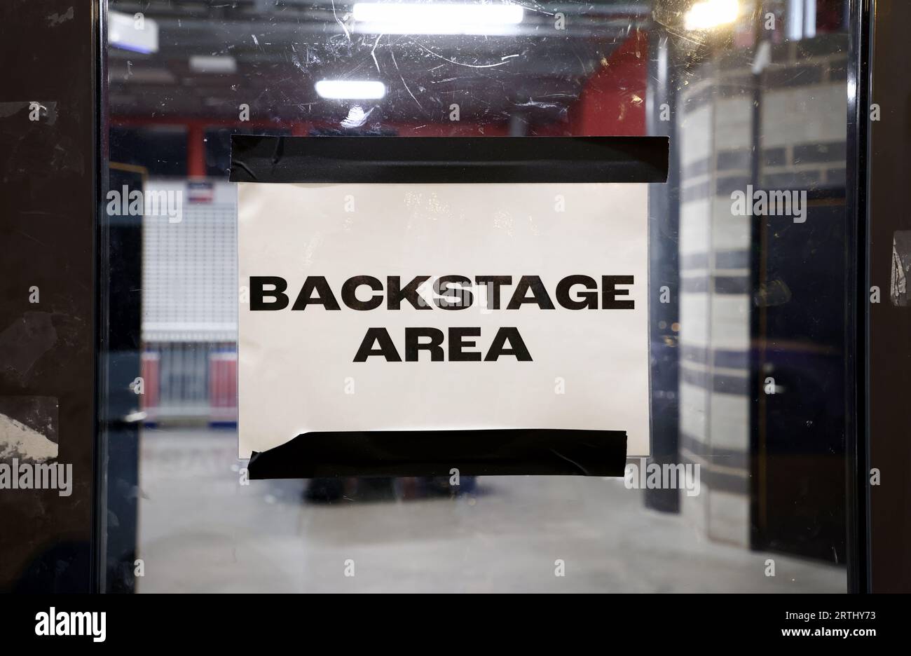Backstage area sign Stock Photo Alamy