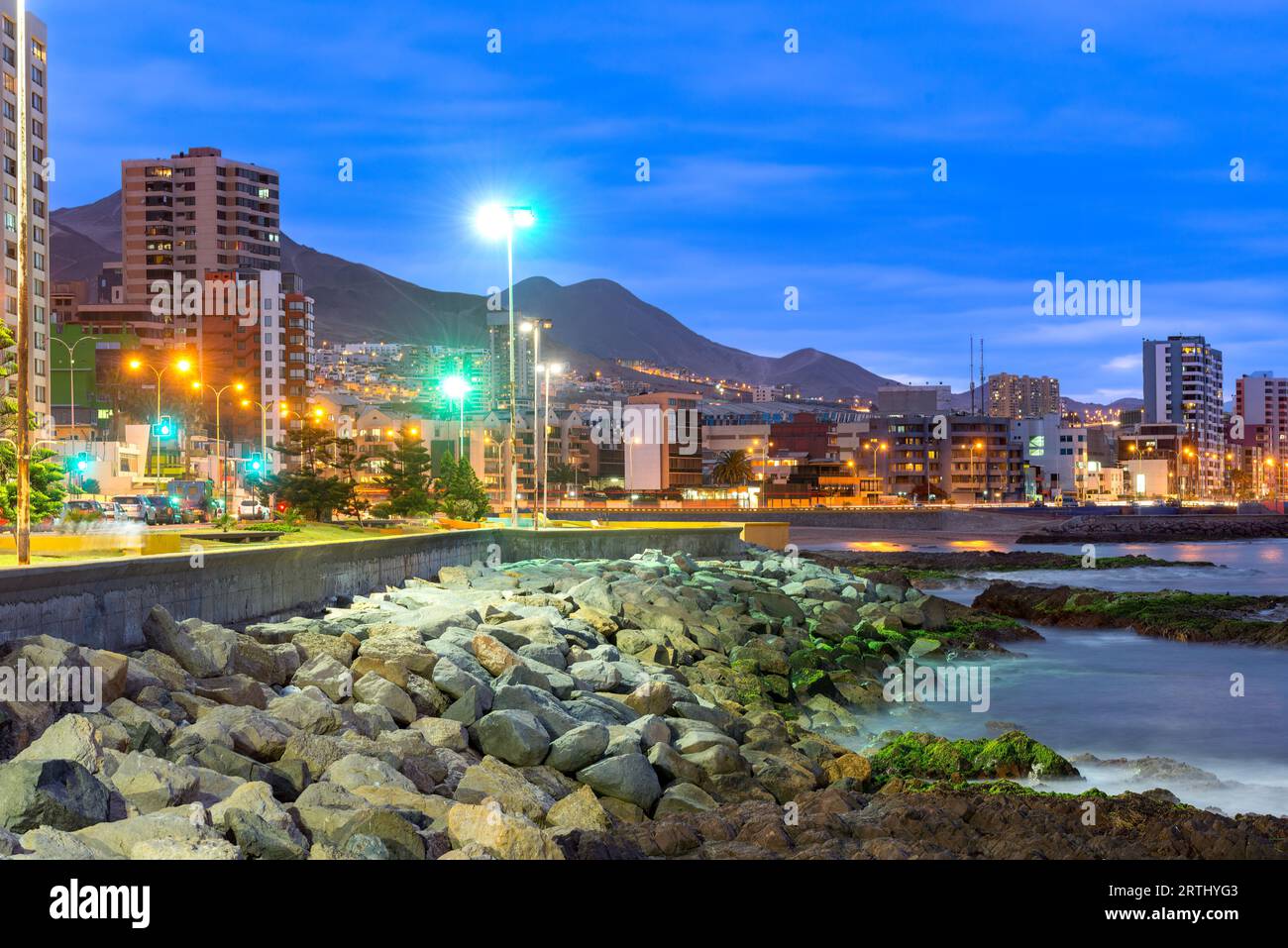 Panoramic View Of The Coastline Of Antofagasta Know As The Pearl Of panoramic-view-of-the-coastline-of-antofagasta-know-as-the-pearl-of