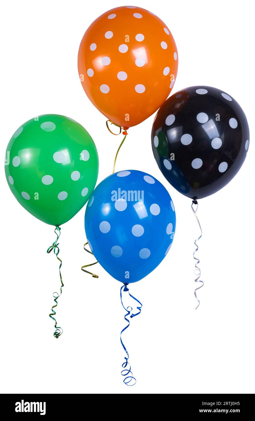 polka dot balloons isolated on white background Stock Photo - Alamy
