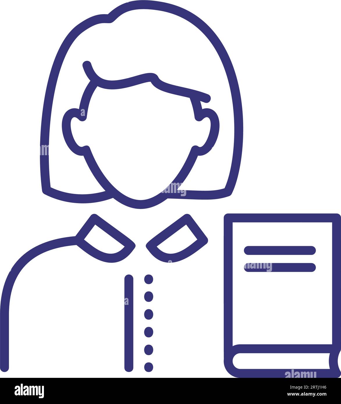 Librarian line icon Stock Vector