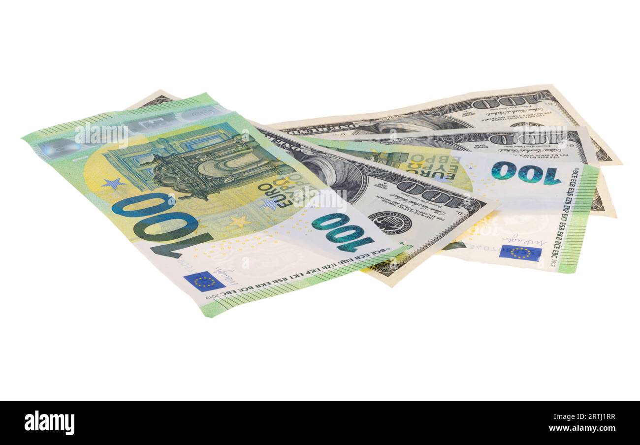 Euro banknotes isolated on white background Stock Photo - Alamy