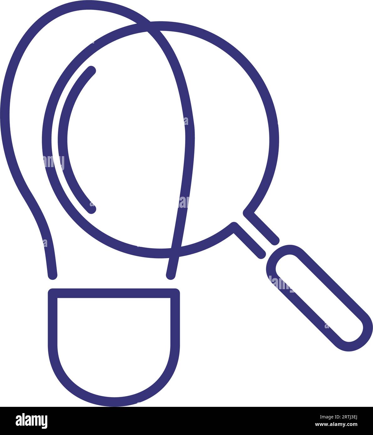 Footprint and magnifying glass line icon Stock Vector Image & Art - Alamy