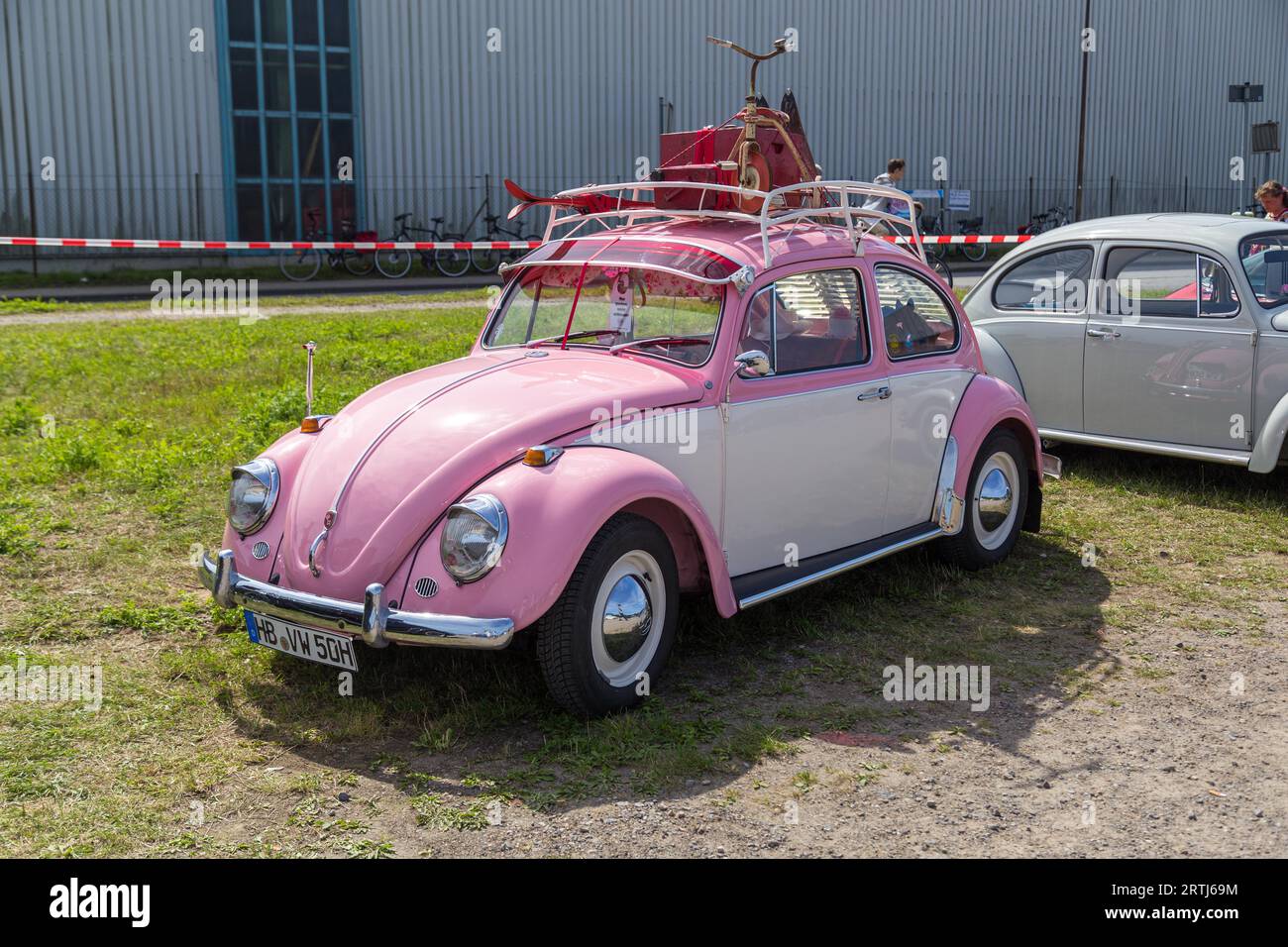 Celle, Germany, August 7, 2016: A pink Volkswagen Kaefer at the annual Kaefer Meeting Stock Photo