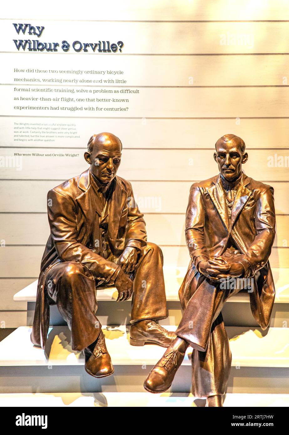 Bronze Statues of Wilbur and Orville Wright at the National Air and Space Museum Washington DC