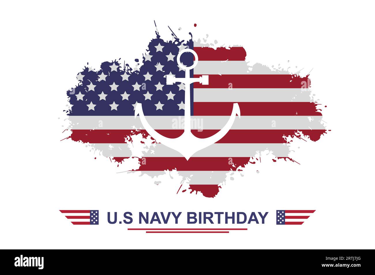 United States Navy birthday background. Vector illustration Stock Photo