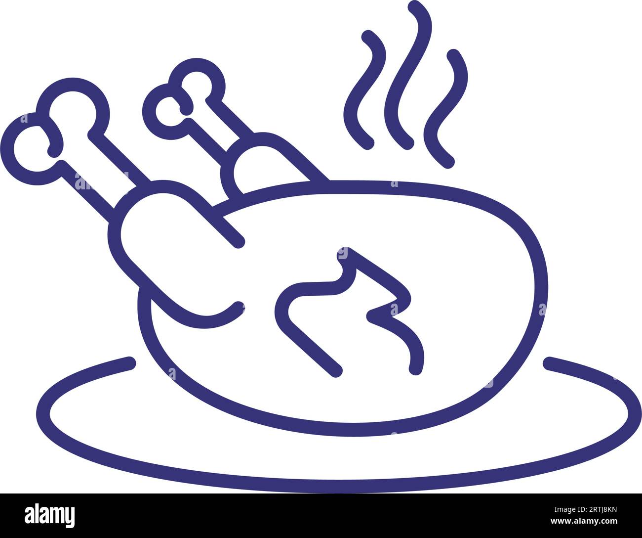 Roast chicken line icon Stock Vector Image & Art - Alamy