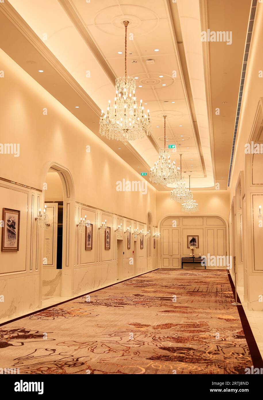 beautiful and modern corridor or hallway in luxury building Stock Photo