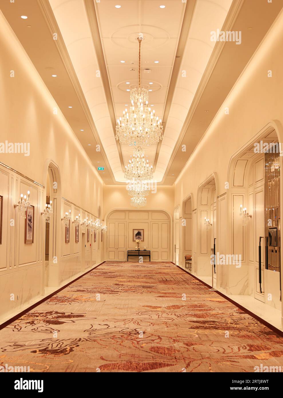 beautiful and modern corridor or hallway in luxury building Stock Photo