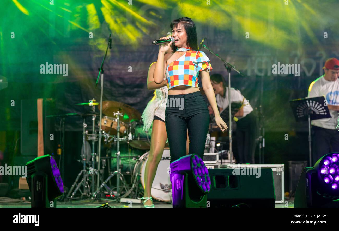 Thai Singers and Dancers on stage in Thailand Stock Photo