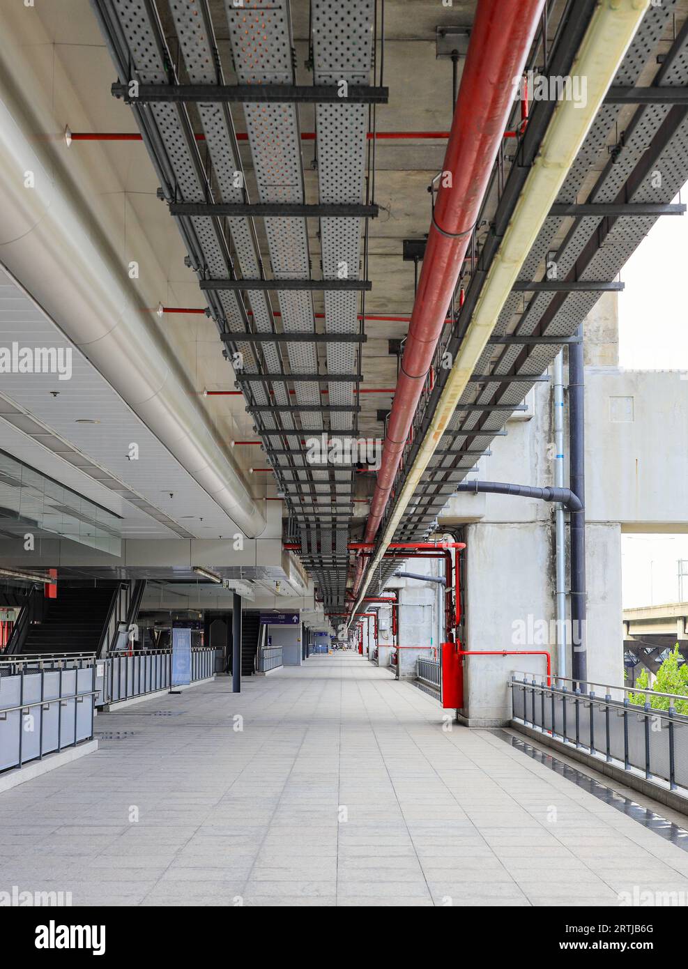 electrical steel pipeline, Electrical cable wire way on wall, cable