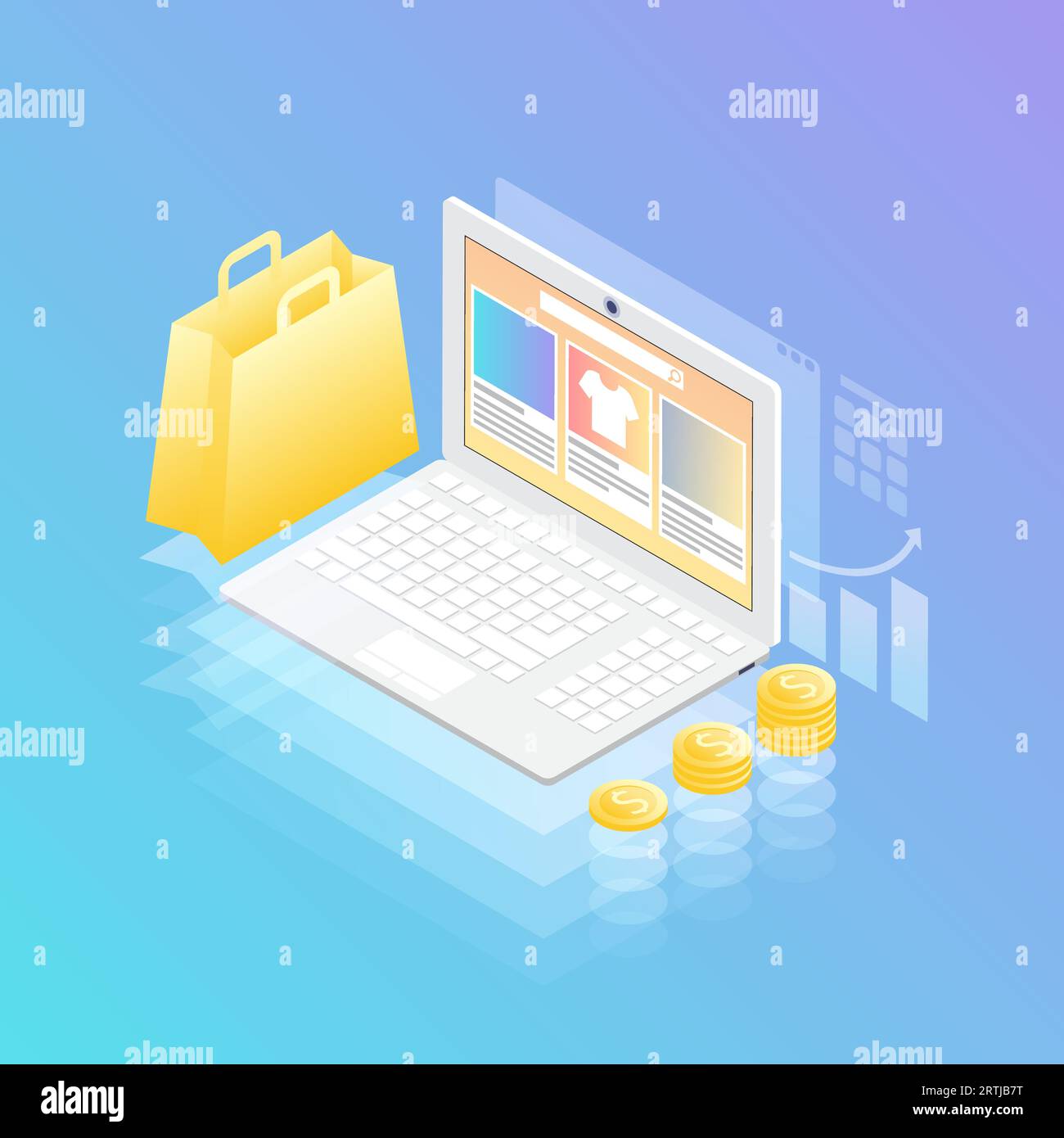 Online shopping concept isometric vector Stock Vector Image & Art - Alamy