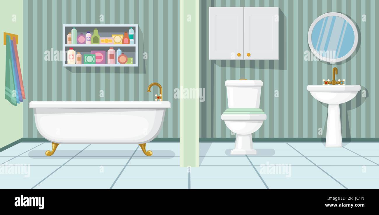 Fashionable bathroom vector illustration Stock Vector Image & Art - Alamy
