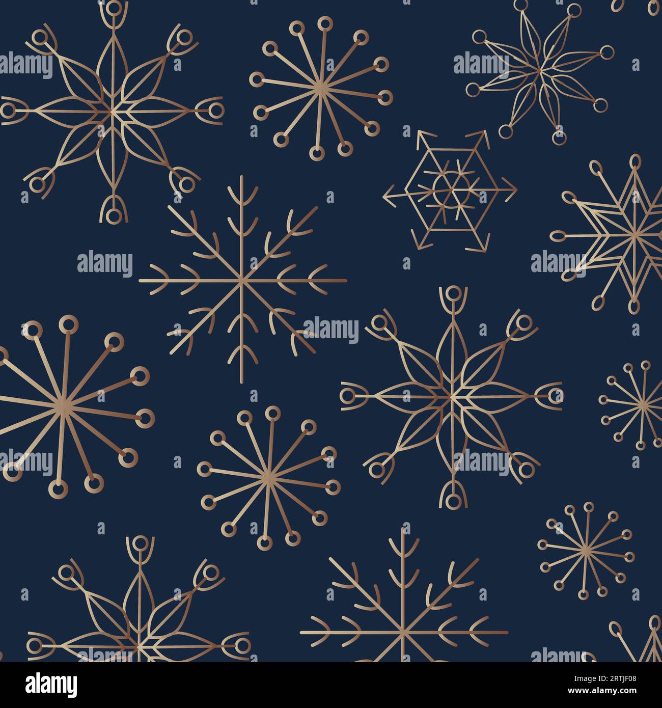 pattern with golden snowflakes on dark background Stock Vector Image ...