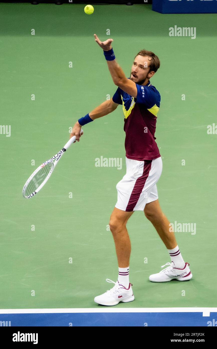 Daniil Medvedev (RUS competing in the Men's Singles Finals at the 2023 US Open Tennis Stock Photo