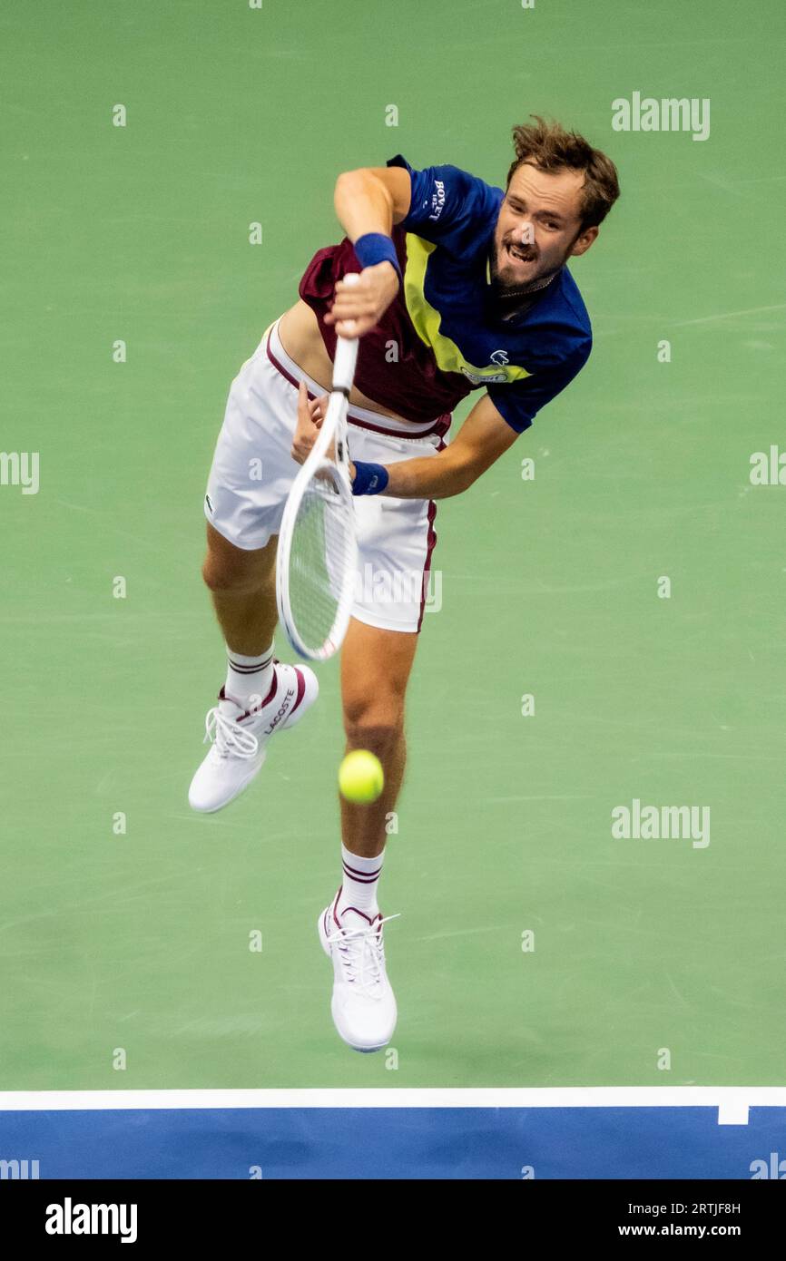 Daniil Medvedev (RUS competing in the Men's Singles Finals at the 2023 US Open Tennis Stock Photo