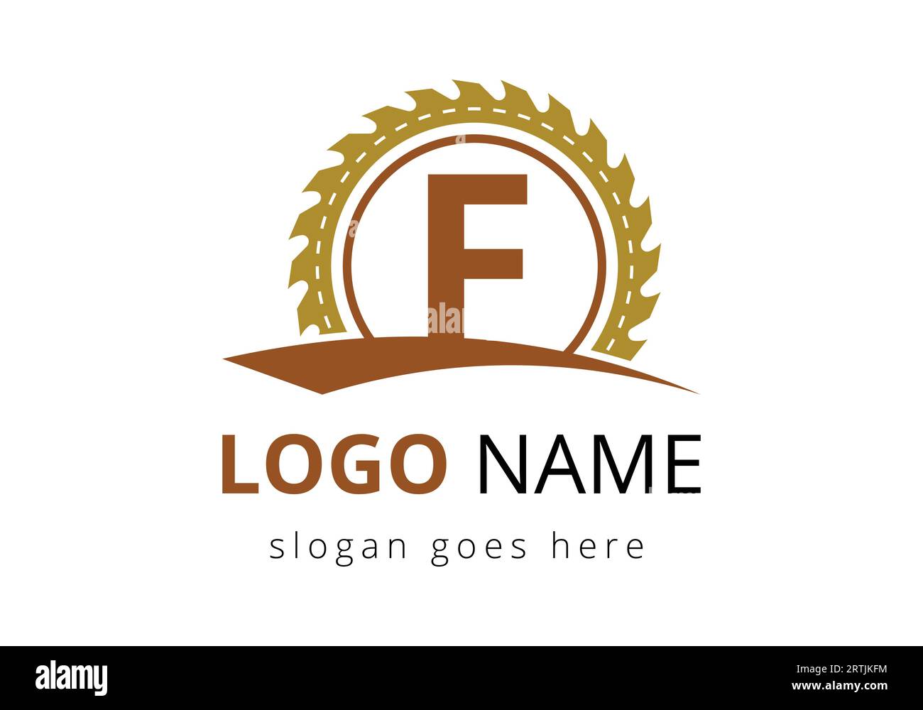Letter F Carpenter Logo Design Vector Template. woodworking logo design. Font emblem Stock Vector