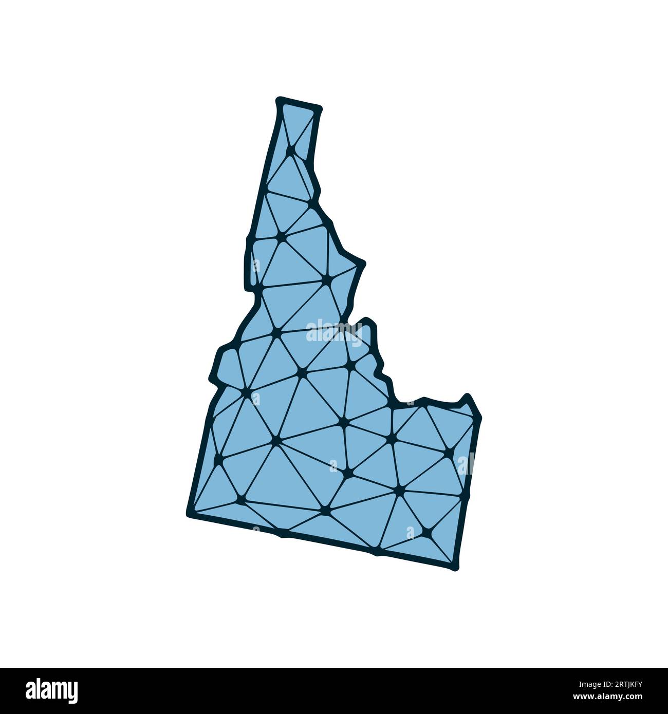 Idaho state map polygonal illustration made of lines and dots, isolated