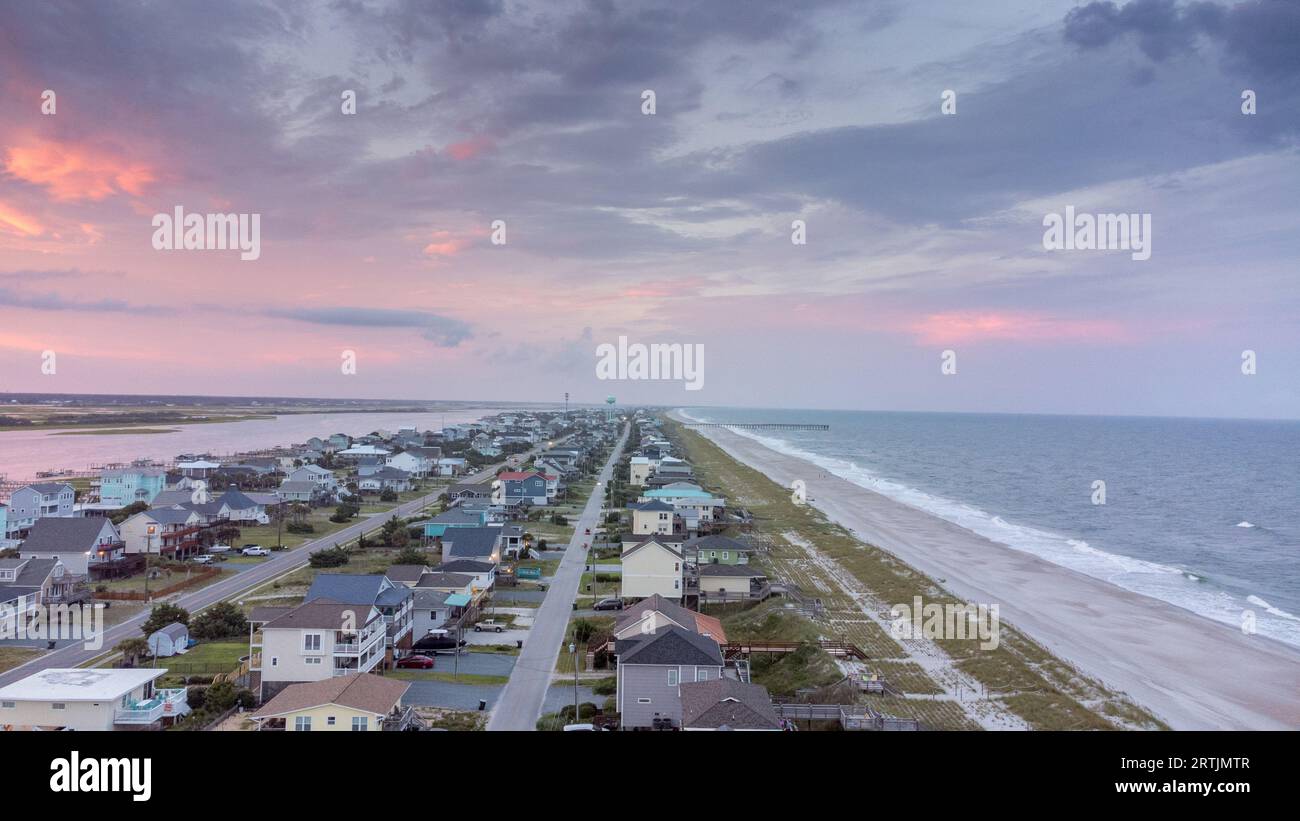 Aerial view of Topsail Beach in North Carolina Stock Photo - Alamy