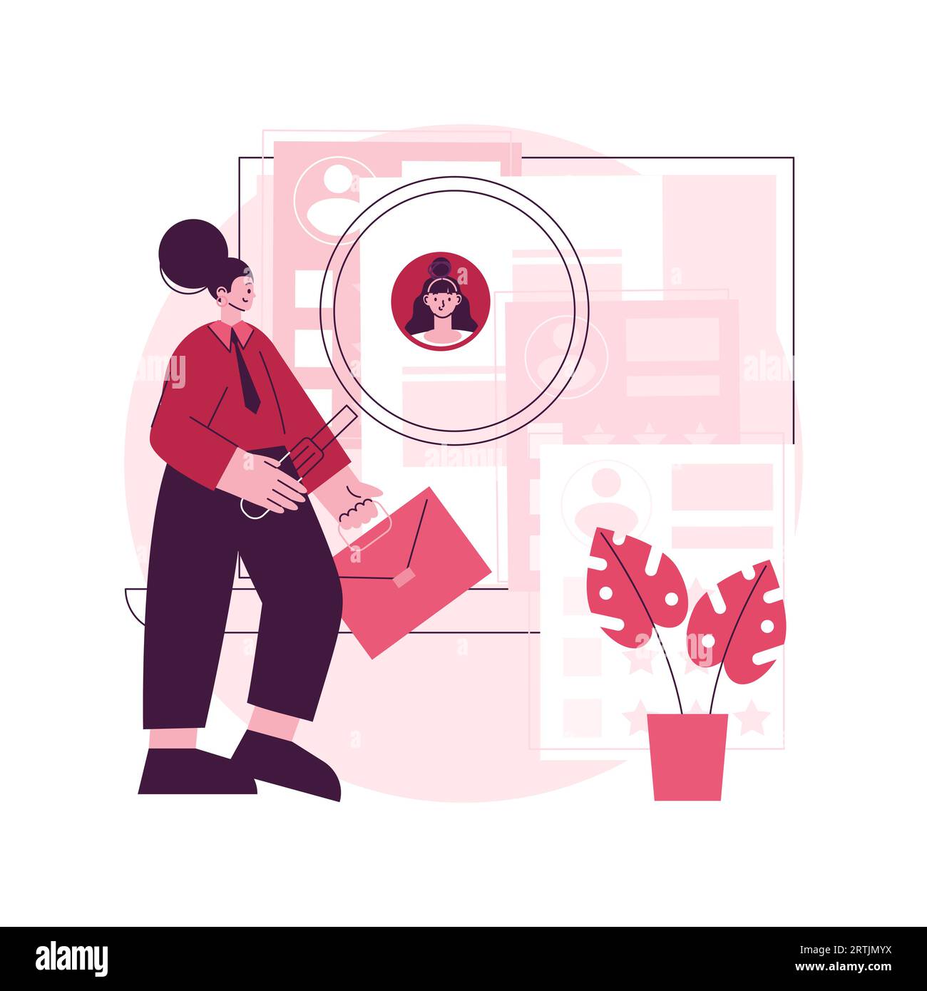 Virtual job fair abstract concept vector illustration. Virtual 