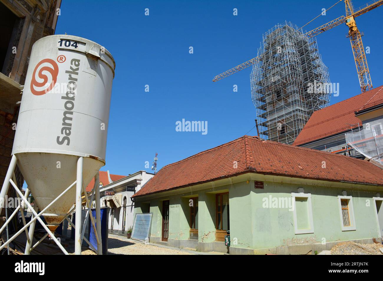 Karlovac, Croatia - Sept 1st 2023. Major renovation and road works in ...