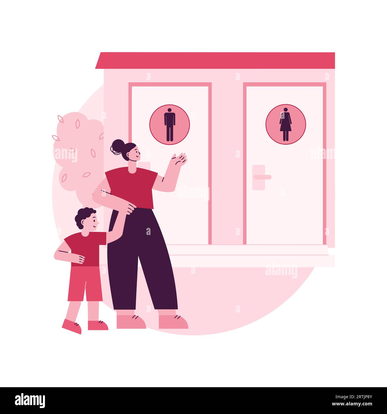 Public restrooms abstract concept vector illustration. Restrooms equipment, public toilet