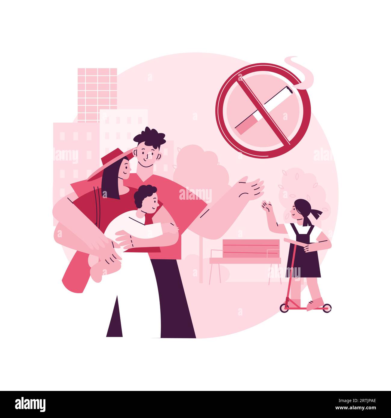 Smoke free zone abstract concept vector illustration. Smokefree bar