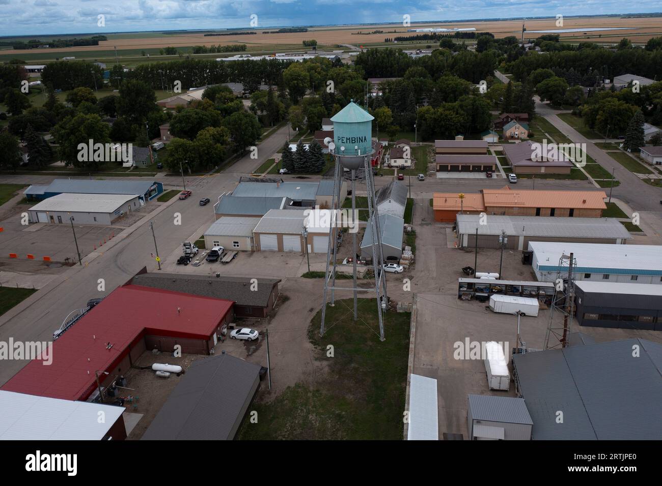 Aerial view of Pembina, North Dakota Stock Photo Alamy