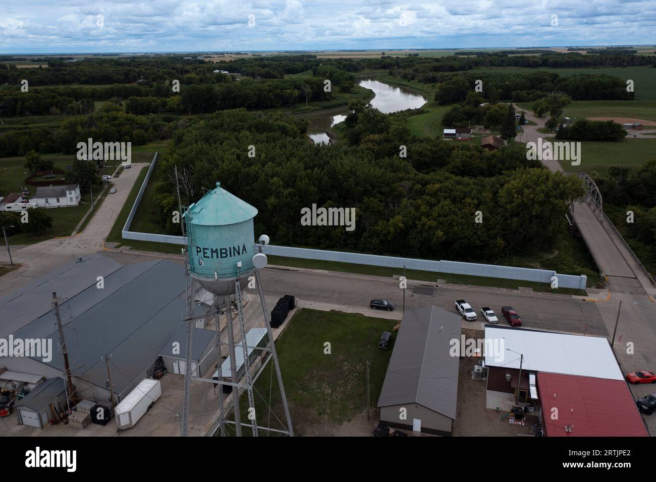 Aerial view of Pembina, North Dakota Stock Photo Alamy
