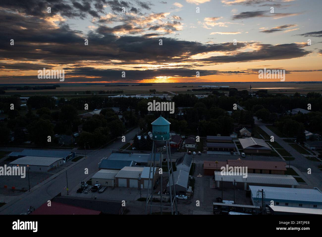 Aerial view of Pembina, North Dakota Stock Photo Alamy