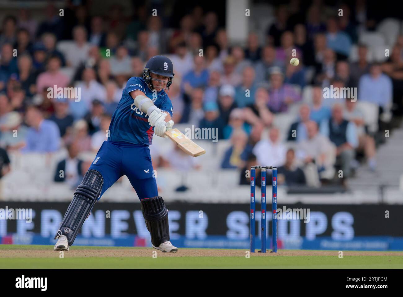 London, UK. 13th Sep, 2023. England's Sam Curran batting as England take on New Zealand in the 3rd Metro Bank One Day International at The Kia Oval Credit: David Rowe/Alamy Live News Stock Photo