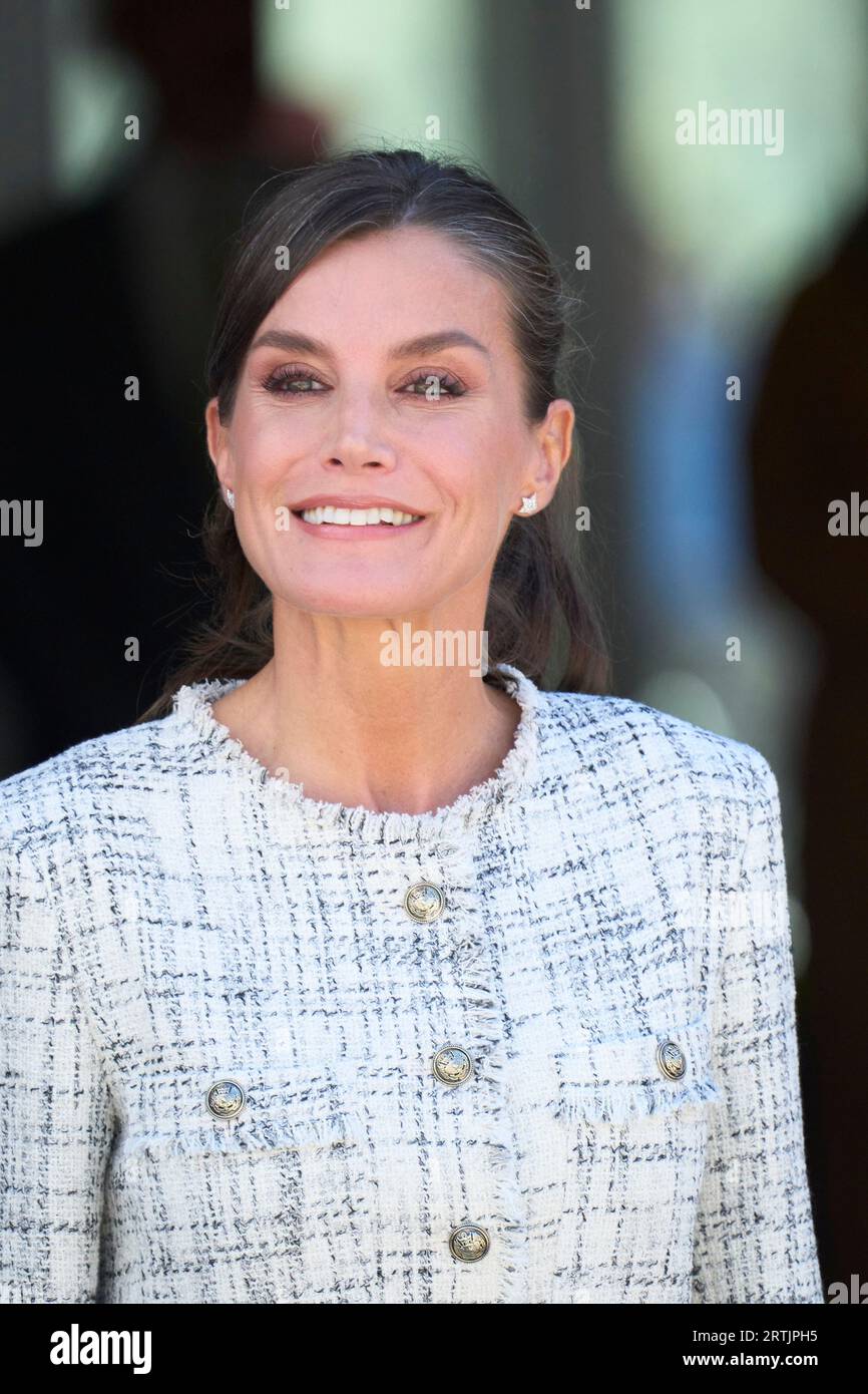 Langreo, Asturias, Spain. 13th Sep, 2023. Queen Letizia of Spain