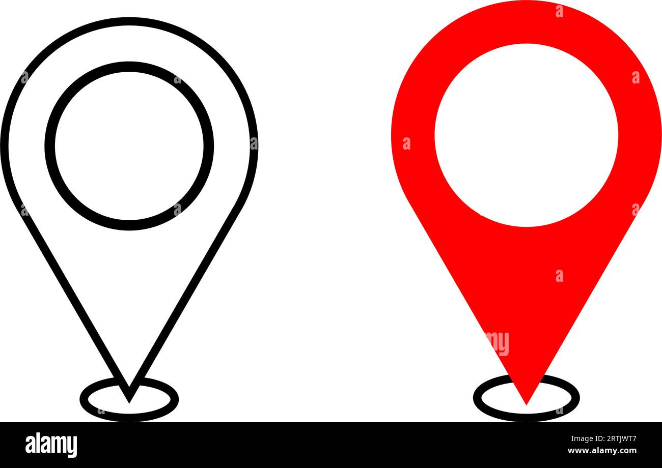 Location line icon place logo. GPS Location navigation icon. Map pin ...