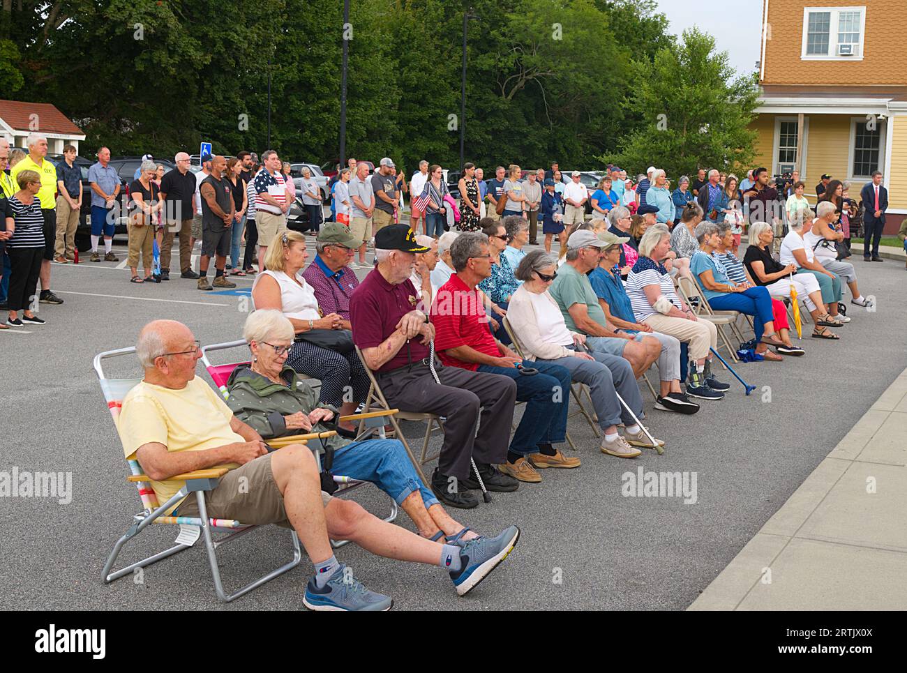 911 commemoration ceremony at Brewster, MA Fire Headquarters on Cape