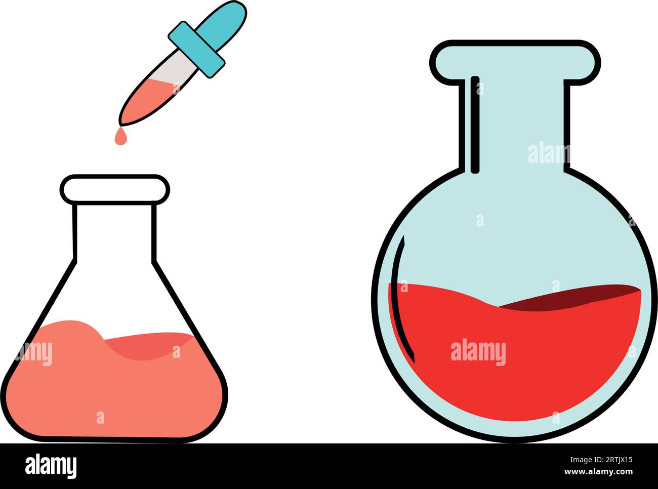 Chemical Bottle Test Tube icon. Chemistry Glass Flask Beaker with
