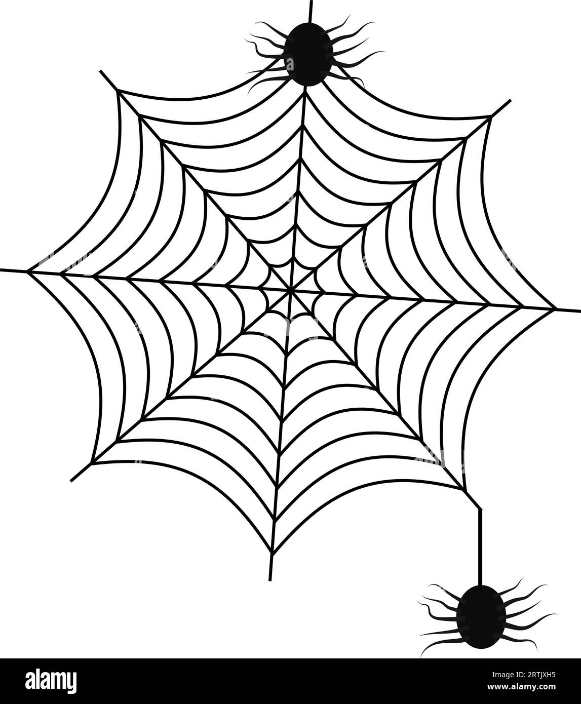 Spider with web icon two make a net halloween insect Stock Vector