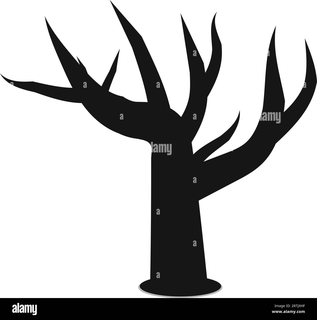 Tree icon with vector halloween black silhouette Stock Vector
