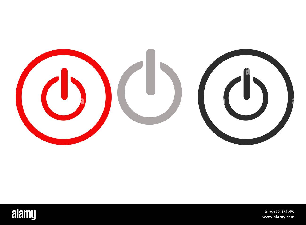 Power shutdown icons set mac power button vector electric power