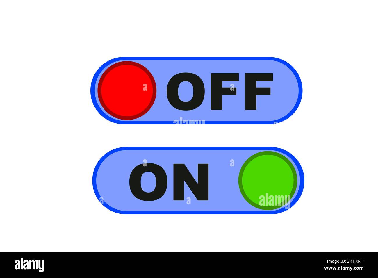On OFF toggle switch Button Vector. Active and Inactive icon. Slider buttons Material design switch buttons set.switch off, turn on Stock Vector
