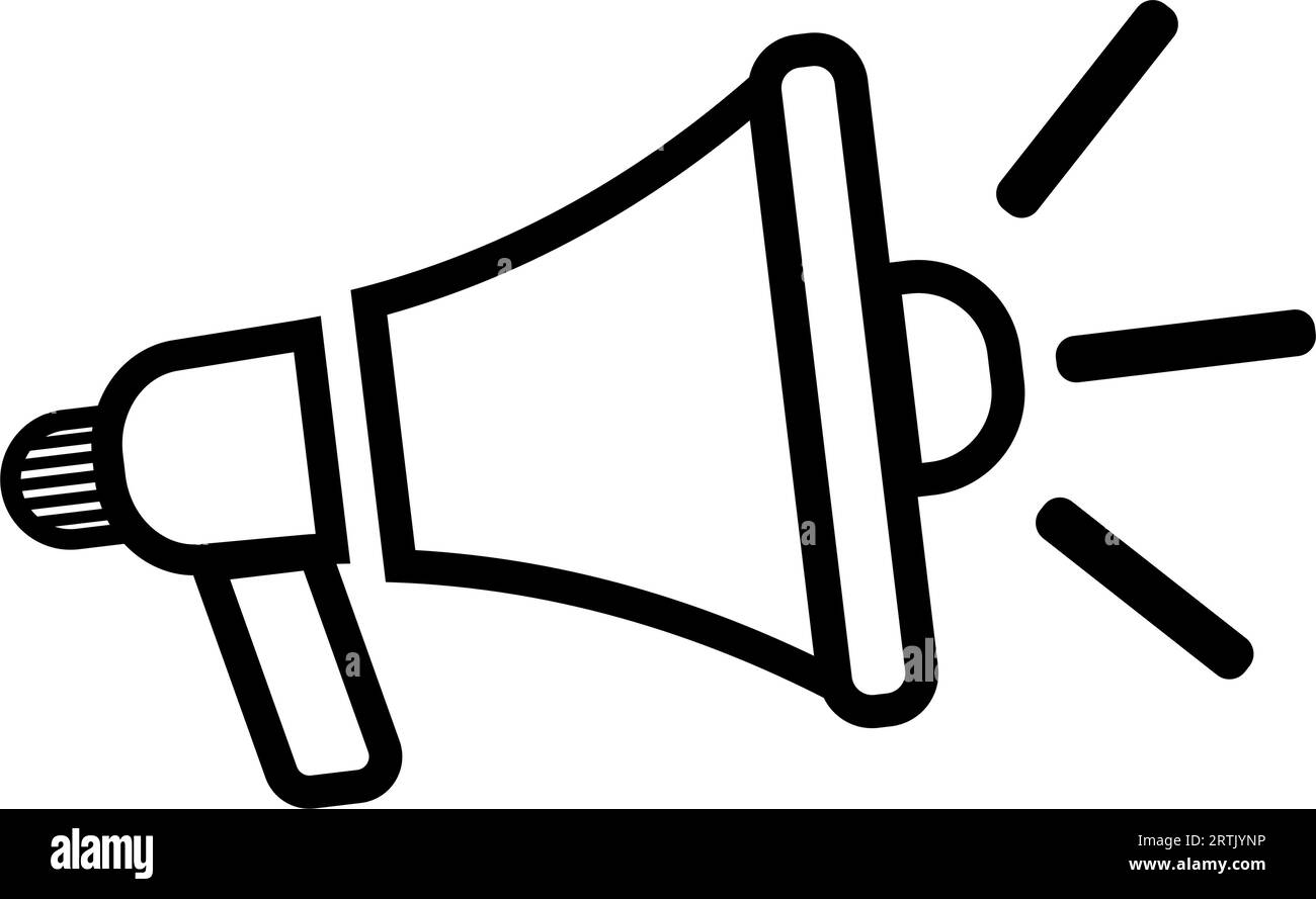 loudspeaker line icon with sound symbol. bullhorn speaker Megaphone